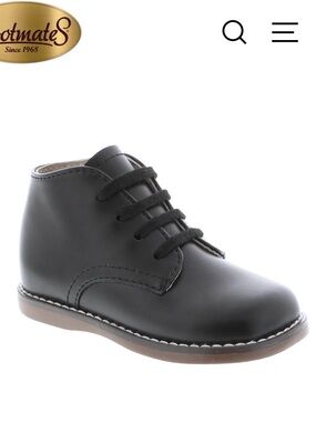 FootMates Black Kids Lace-Up Dress Shoe 6M Rubber